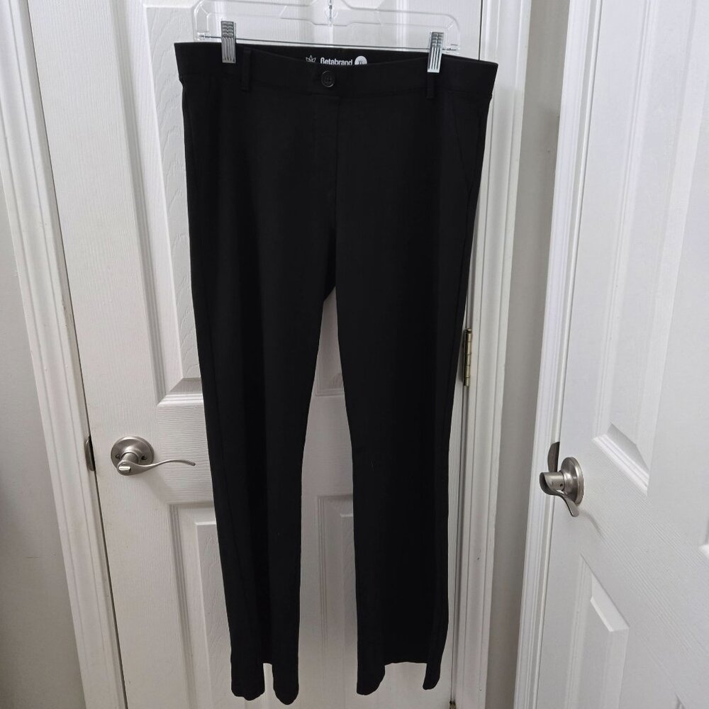 Betabrand Dress Yoga Pants Womens‎ XL Black Straight Leg Pull on Comfort Office